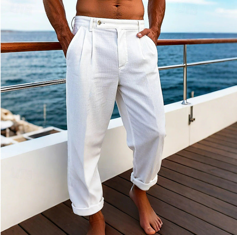 Men's Pocket Flat Comfortable Breathable Trousers