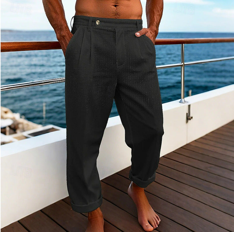 Men's Pocket Flat Comfortable Breathable Trousers